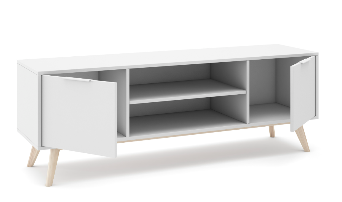 Mueble TV Campus madera de pino blanco 2P2H