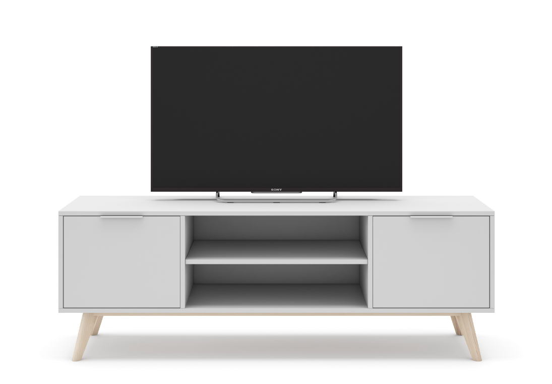 Mueble TV Campus madera de pino blanco 2P2H