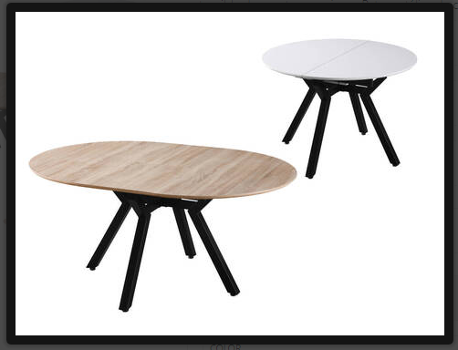 Mesa comedor redonda extensible mod. Cannes roble 110/150x75cm