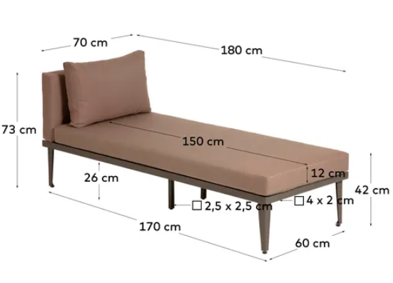 Chaise longue Paradise 70x180 cm