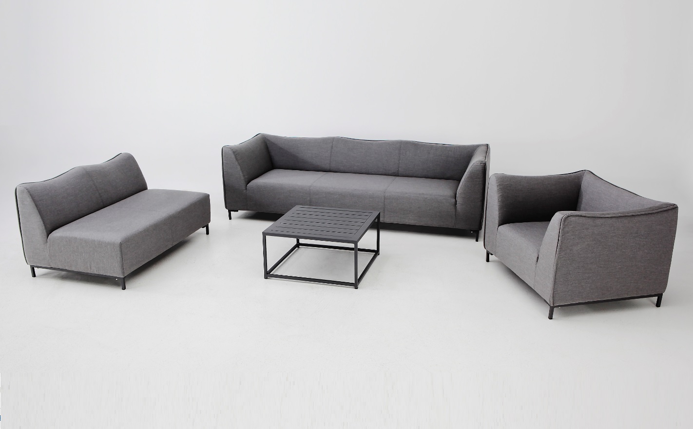 Naxos Sofa 2 plazas terraza lounge tapizado gris