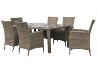 Conjunto rattan color natural con cojines Kaui