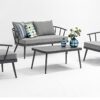 Set sofa jardin Split aluminio griscon cojines