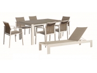 Mesa aluminio blanco Moka Laos 160x90