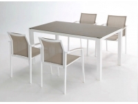 Mesa aluminio blanco Moka Laos 160x90