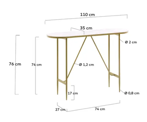 Consola cristal Elisa efecto marmol 110x76cm