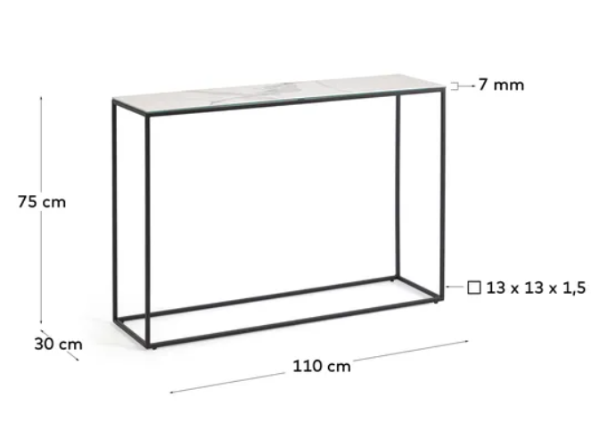 Consola vintage Geneva porcelánico blanco 110x75 cm