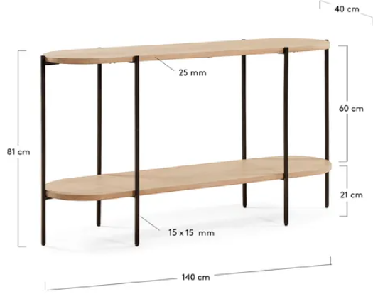 Consola Amazonia madera maciza de mango 140x81cm