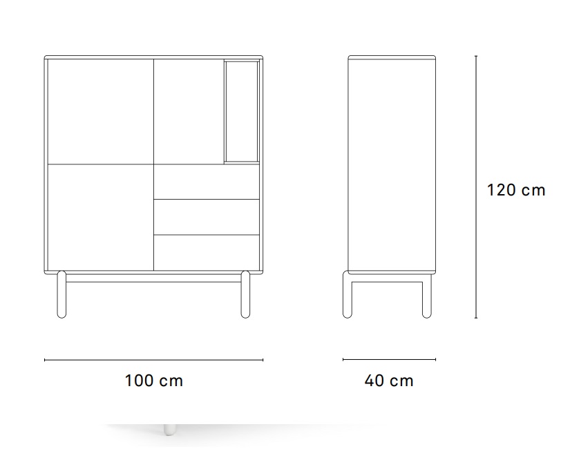 Corvo aparador alto crema 100x120