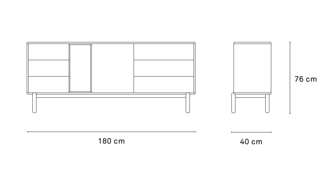 Corvo aparador crema 180x76