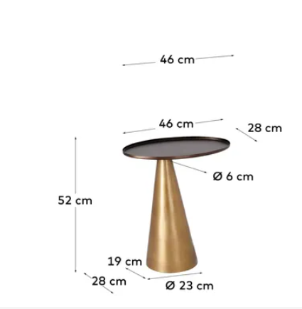 Mesa auxiliar Aliana diseño escultórico 45x27cm