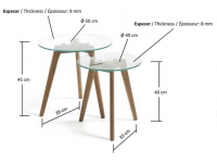 Set mesas auxiliares norway roble cristal