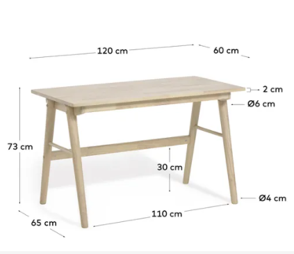 Escritorio Petersburgo madera maciza 120x60 cm