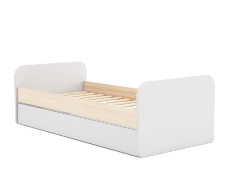 Cama infantil Esteban cera blanca 90x190/200 cm