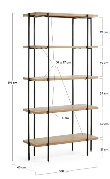 Estanteria Amazonia madera maciza de mango 100x191 cm