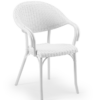 Sillón Flash polipropileno imitacion rattan blanco