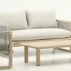 Glacier sofa 2 plazas madera acacia cuerda beige