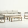 Glacier set 5 plazas madera acacia cuerda beige