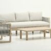 Glacier sofa 3 plazas madera acacia cuerda beige