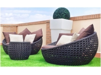 Set lounge eclipse 2 sofas y mesa rattan