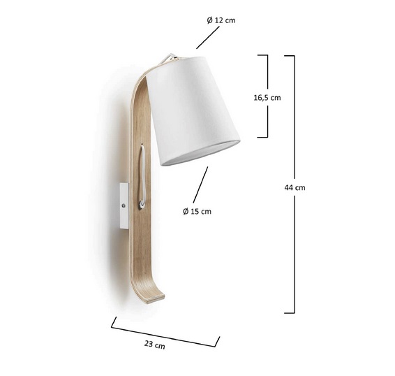 Lampara aplique nordica Curve blanco