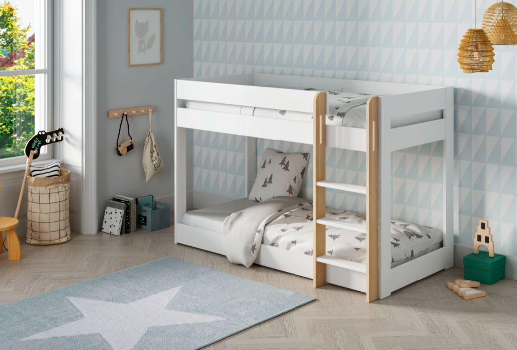 Cama litera Montessori blanco 90x190