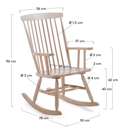 Mecedora windsor madera natural