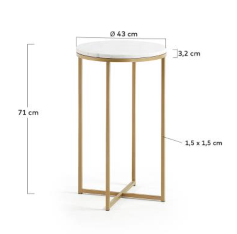 Mesa auxiliar Anita de mármol 43 cm