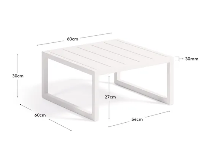 Mesa auxiliar Benissa aluminio blanco 60x60cm