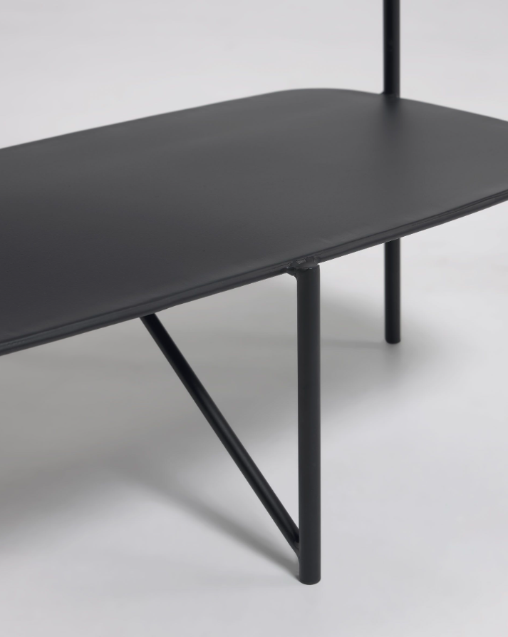 Mesa auxiliar Fererra acero negro 62x58cm