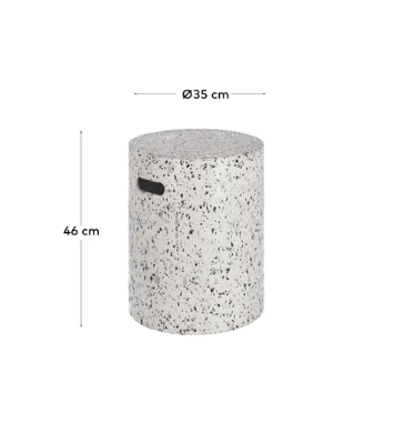 Mesa auxiliar Mallorca terrazo blanco 35 cm