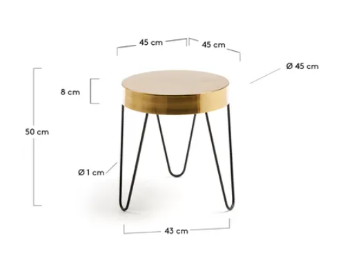 Mesa auxiliar metálica Paulina 45 cm