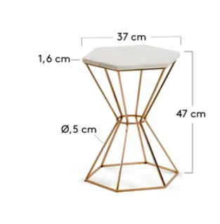 Mesa auxiliar Roma de mármol 37 cm