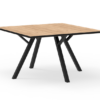 Mesa de comedor cuadrada Beni natural bocamina y patas en metal negro 136cm