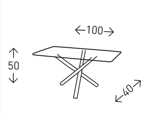 Mesa de centro Nesy cristal patas cromadas 100x40 cm