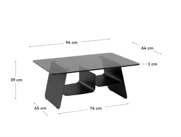 Mesa de centro Moreia cristal templado 94x64cm