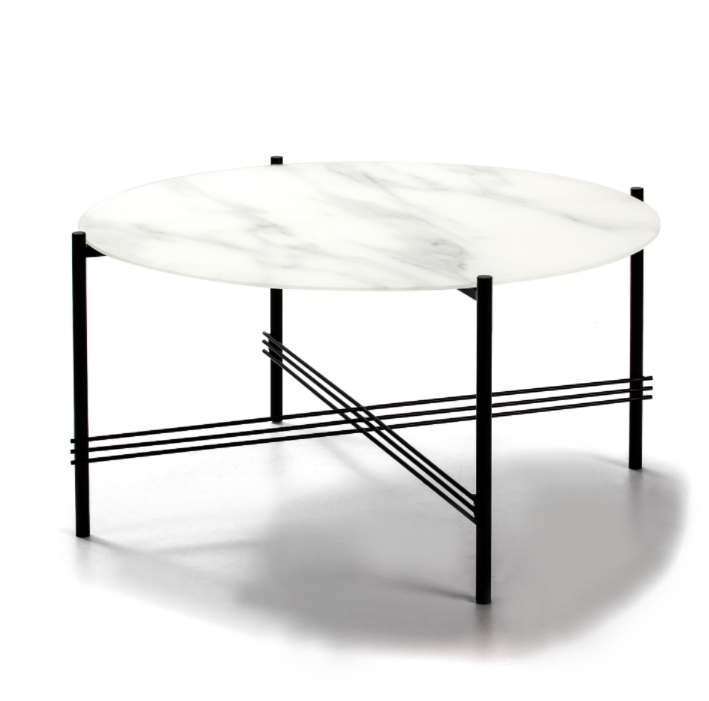 Mesa de centro Kendall cristal marmol blanco 84 cm