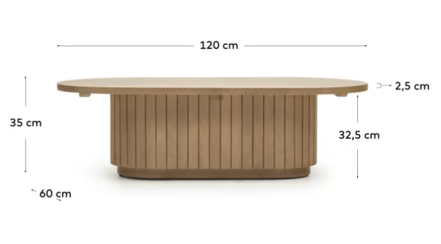 Mesa de centro London madera maciza de mango 120x60cm