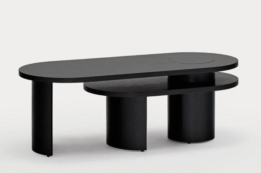 Nori mesa de centro fresno negro 120/85 cm