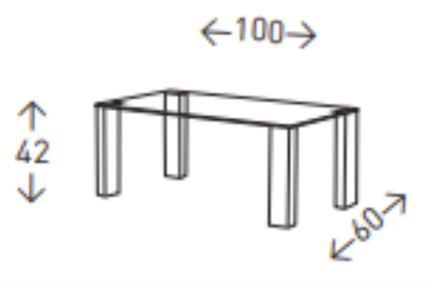 Mesa centro Porto cristal transparente y translúcido 110x60cm