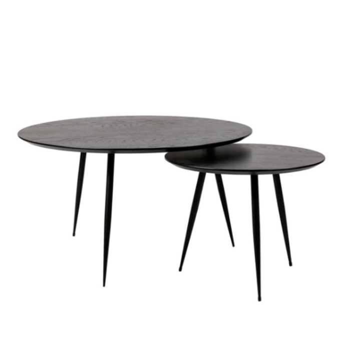 Mesa de centro Scott negra y metal negro 80cm