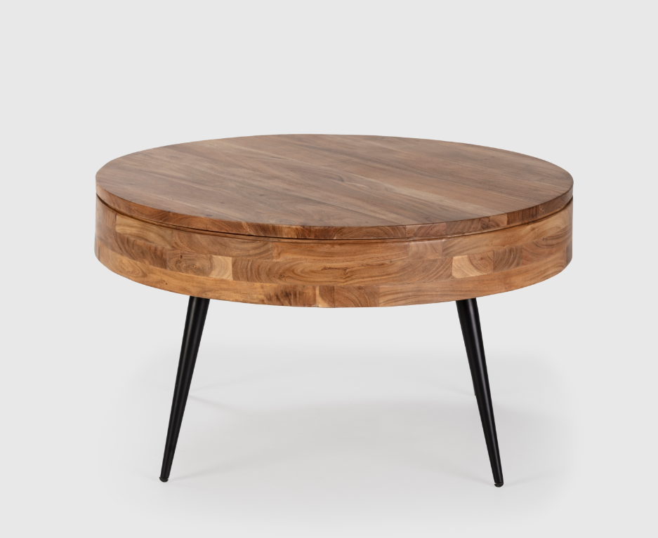 Mesa de centro redonda Kali madera de acacia 90cm