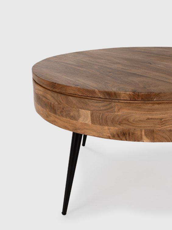 Mesa de centro redonda Kali madera de acacia 90cm