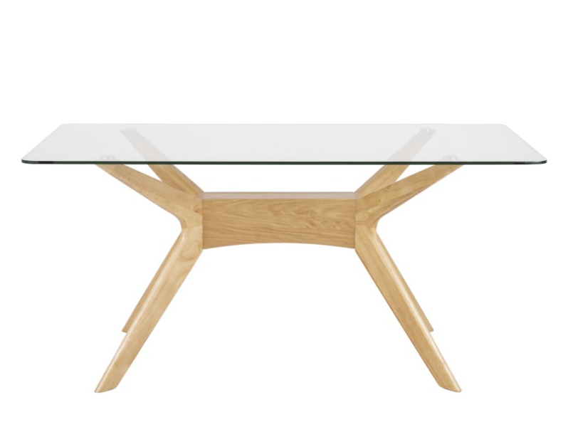 Mesa Della madera de hevea acabada en roble 160x90cm