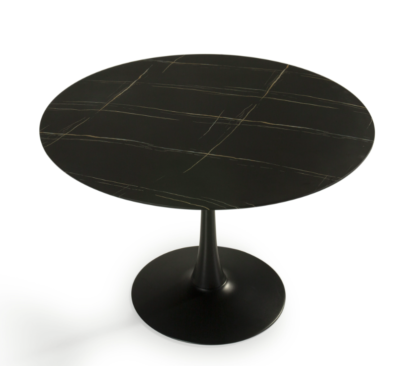 Mesa redonda Ada tulip ceramica negro 110 cm