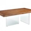 Mesa comedor de madera  y patas de cristal templado 200x75cm