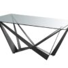 Mesa comedor cristal Dugal negra 160x90x76cm