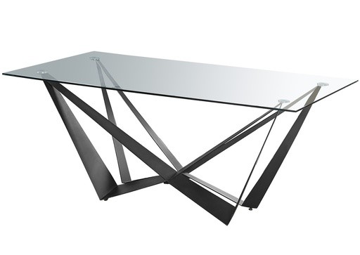 Mesa comedor cristal Dugal negra 160x90x76cm