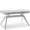 Mesa extensible Lula ceramica blanca pie metal blanco 160-220x90cm