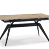 Mesa extensible Lula ceramica color madera pie metal negro 160-220x90cm